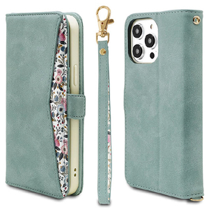ラスタバナナ iPhone 14 Pro Max用花柄手帳型ケース ライトブルー 7240IP267PBO-イメージ1