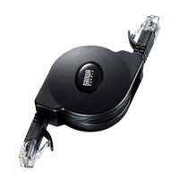 サンワサプライ 自動巻取りLANケーブル ブラック KB-MK19BK