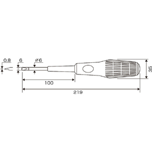 兼古製作所 グリップドライバー　ビスブレーカードライバー　ワニドラ　刃先－６×軸長１００ｍｍ　全長２１９ｍｍ アネックス ビスブレーカードライバー ワニドラ 3980-6-100-イメージ6