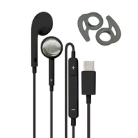 エアージェイ Type-C マイク付き ステレオイヤホン ブラック HAC-ES45 BK