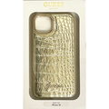 GUESS iPhone 14用クロコ調 背面ケース ゴールド GUHCP14SHGCRHD