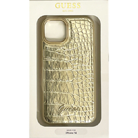GUESS iPhone 14用クロコ調 背面ケース ゴールド GUHCP14SHGCRHD