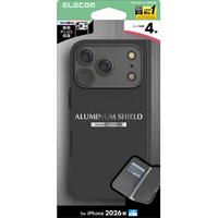 エレコム iPhone18 Pro用手帳型ケース アルミフレーム付 極限 MAGKEEP ブラック PM-A26CPLYAKMBK