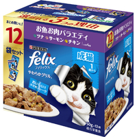 ネスレ日本 ピュリナフィリックス パウチ やわらかグリル 成猫 お魚お肉バラエティ (50g×12袋入り) ﾌｲﾘﾂｸｽｾｲﾈｺｵｻｶﾅｵﾆｸV50GX12