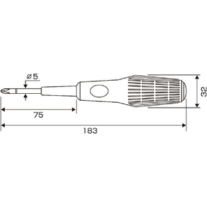 兼古製作所 グリップドライバー　ビスブレーカードライバー　ワニドラ　刃先＋１×軸長７５ｍｍ　全長１８３ｍｍ アネックス ビスブレーカードライバー ワニドラ 3980-1-75-イメージ6