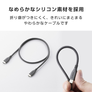 エレコム USB2．0ケーブル(USB Type-C(TM) - USB Type-C/240W/なめらか) グレー MPA-CCPESS05GY-イメージ4