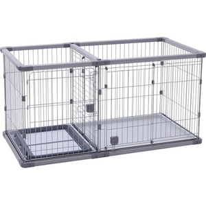 ペティオ 犬用 トイレのしつけが出来る ドッグルームサークルPlus グレー ワイド FCE972X-W27672-イメージ1