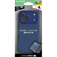 エレコム iPhone18 Pro用手帳型ケース アルミフレーム付 極限 MAGKEEP ネイビー PM-A26CPLYAKMNV