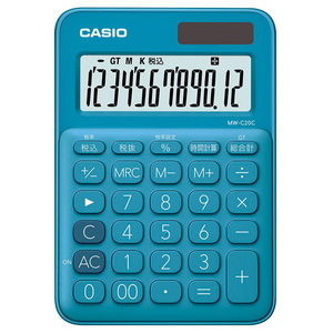 カシオ カラフル電卓 レイクブルー MW-C20C-BU-N-イメージ1