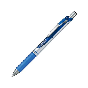 ぺんてる エナージェル ノック式 シルバー軸 0.7mm 青 FC599MS-BL77-C-イメージ1