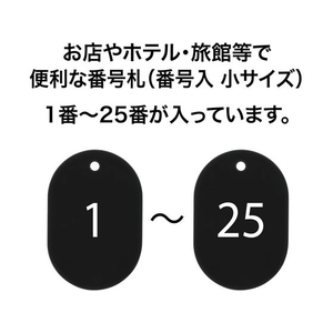 オープン工業 スチロール番号札 小判小 1～25 黒 FC87679-BF-70-BK-イメージ2