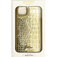 GUESS iPhone 14 Plus用クロコ調 背面ケース ゴールド GUHCP14MHGCRHD