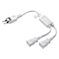 サンワサプライ ACアダプタ専用電源延長コード（2分岐・2P・2個口） ホワイト TAP-EX2WN