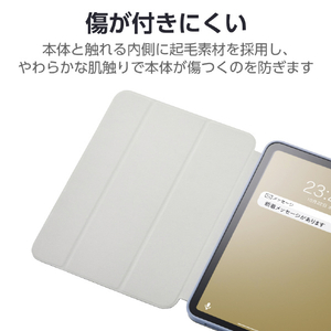 エレコム iPad(A16) フラップケース 衝撃吸収 Pencil収納 スリープ対応 ブルーグレー TB-A25RSABG-イメージ5