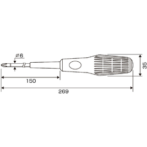 兼古製作所 グリップドライバー　ビスブレーカードライバー　ワニドラ　刃先＋２×軸長１５０ｍｍ　全長２６９ｍｍ アネックス ビスブレーカードライバー ワニドラ 3980-2-150-イメージ6