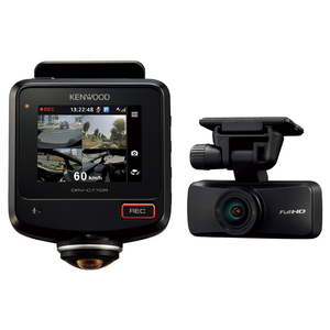 KENWOOD 360°撮影対応2カメラドライブレコーダー ブラック DRVC770R-イメージ1