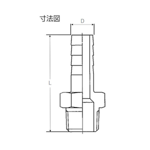 トラスコ ねじ込み管継手　ＳＵＳ　六角ホースニップル　２０Ａ TRUSCO　六角ホースニップル（ステンレス） TSTHN-20A-イメージ2