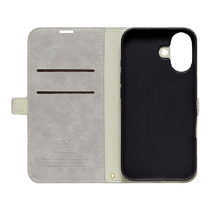 NATURAL　design iPhone17用 手帳型ケース STYLE NATURAL グレー IP25-61-VS01-イメージ3