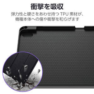 エレコム iPad(A16) フラップケース 衝撃吸収 Pencil収納 スリープ対応 ブラック TB-A25RSABK-イメージ4