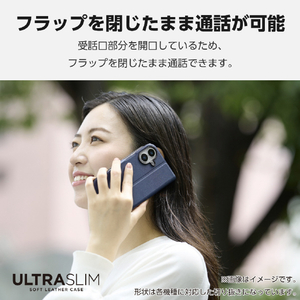 エレコム Google Pixel 9a用ソフトレザーケース 薄型 磁石付 ネイビー PM-P251PLFUNV-イメージ3