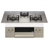 ノーリツ 【都市ガス用】ビルトインガスコンロ(幅75cm) オルシェ ガラストップ/シルバーミラー、フェイス/シルキーステンレス､ゴトク:ブラックホーロー N3WU4PWASKSTEC 12A13A