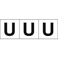 トラスコ中山 TRUSCO アルファベットステッカー 50×50 「U」 白地／黒文字 3枚 3枚粘着シール5050英字｢U｣ FC293FZ-4389522