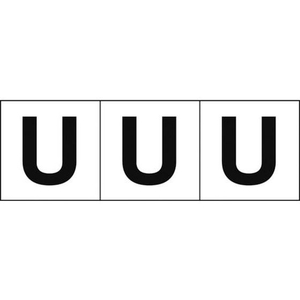 トラスコ中山 TRUSCO アルファベットステッカー 50×50 「U」 白地／黒文字 3枚 3枚粘着シール5050英字｢U｣ FC293FZ-4389522-イメージ1