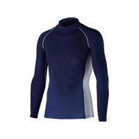 おたふく手袋 パワーストレッチ 長袖ハイネック 紺 M FCE205Z