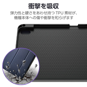 エレコム iPad(A16) フラップケース 衝撃吸収 Pencil収納 スリープ対応 ブラック TB-A25RSANV-イメージ4