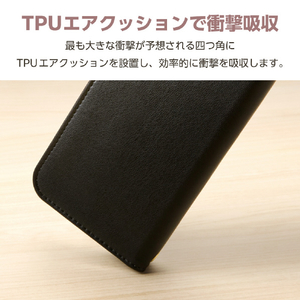 エレコム Google Pixel 9a用ソフトレザーケース 磁石付 耐衝撃 ハンドストラップ付 ブラック PM-P251PLFY4BK-イメージ2