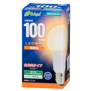 オーム電機 LED電球 E26口金 全光束1702lm(12．4W一般電球タイプ) 電球色相当 LDA12L-G AG27-イメージ1