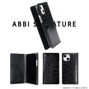 ABBI SIGNATURE iPhone 16用LIPARI イタリアンレザー MagSafe対応ダイアリーケース ブラック ABS27347I16-イメージ5
