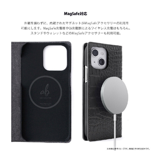 ABBI SIGNATURE iPhone 16用LIPARI イタリアンレザー MagSafe対応ダイアリーケース ブラック ABS27347I16-イメージ9