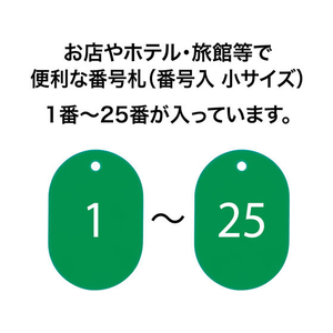 オープン工業 スチロール番号札 小判小 1～25 緑 FC87683-BF-70-GN-イメージ2