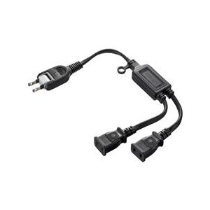 サンワサプライ ACアダプタ専用電源延長コード（2分岐・2P・2個口） ブラック TAP-EX2BKN-イメージ1