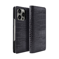 ABBI SIGNATURE iPhone 16 Pro用LIPARI イタリアンレザー MagSafe対応ダイアリーケース ブラック ABS27348I16PR