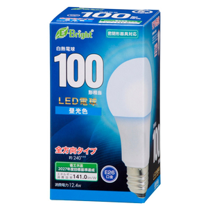 オーム電機 LED電球 E26口金 全光束1749lm(12．4W一般電球タイプ) 昼光色相当 LDA12D-G AG27-イメージ1
