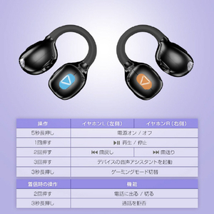 HACRAY イヤーカフ型オープンイヤー完全ワイヤレスイヤホン CuffAir メタルブラック HR-OE01MB-イメージ9