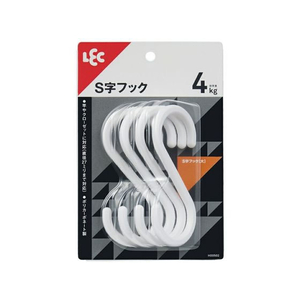 レック S字フック (大) 4個入 ホワイト FC166PA-H00502-イメージ2