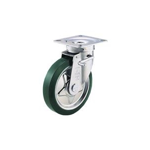 トラスコ中山 TRUSCO　プレス製ウレタンキャスター　自在ダブルストッパー付　Φ130 TUJB-130-イメージ1