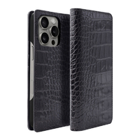 ABBI SIGNATURE iPhone 16 Pro Max用LIPARI イタリアンレザー MagSafe対応ダイアリーケース ブラック ABS27349I16PM