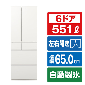 パナソニック 【フレンチドア】551L 6ドア冷凍冷蔵庫 パールホワイト NR-F55HY3-W-イメージ1