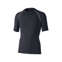 おたふく手袋 パワーストレッチ 半袖クルーネック 黒 M FCE209Z