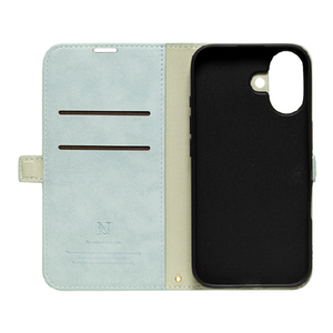 NATURAL　design iPhone17用 手帳型ケース STYLE NATURAL ブルーグレー IP25-61-VS10-イメージ3
