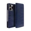 ABBI SIGNATURE iPhone 16 Pro用LIPARI イタリアンレザー MagSafe対応ダイアリーケース ネイビー ABS27351I16PR