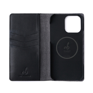 ABBI SIGNATURE iPhone 16 Pro用LIPARI イタリアンレザー MagSafe対応ダイアリーケース ネイビー ABS27351I16PR-イメージ2