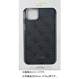 GUESS iPhone 14 Plus用モノグラム 背面ケース ブラック GUHCP14MHG4SHK-イメージ1