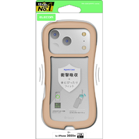エレコム iPhone17 Pro用Grippy ハイブリッドケース フレームカラー メタルステッカー付 ベージュ PM-A25CGRPFCBE