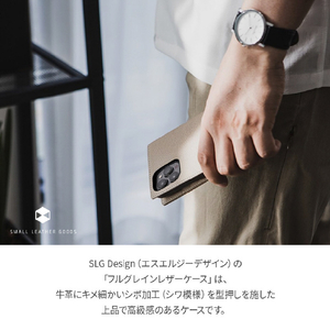 SLG Design iPhone 14 Pro Max用Full Grain Leather Case ブラウンクリーム SD24351I14PMBC-イメージ3