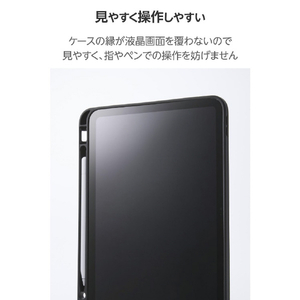エレコム iPad(A16) iPad (第10世代 2022年モデル)用ソフトケース 軽量 スタンド付き Pencil収納 ブラック TB-A25RUCSTBK-イメージ6
